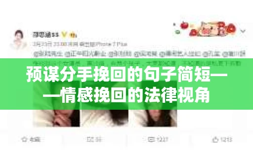 预谋分手挽回的句子简短——情感挽回的法律视角