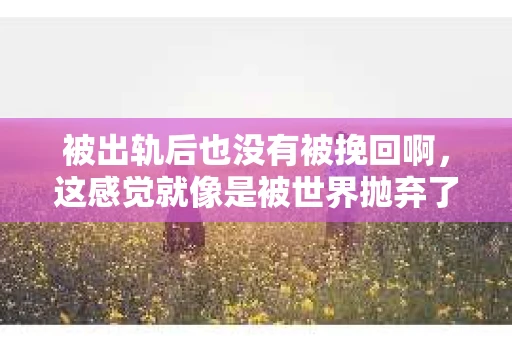 被出轨后也没有被挽回啊，这感觉就像是被世界抛弃了一样。我曾经也经历过这样的事情，那种心如刀割的痛，至今仍记忆犹新。今天，我想和大家聊聊这个话题，希望能给那些正在经历或者曾经经历过类似痛苦的人一些安慰和帮助。