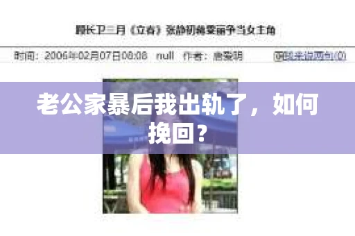 老公家暴后我出轨了，如何挽回？