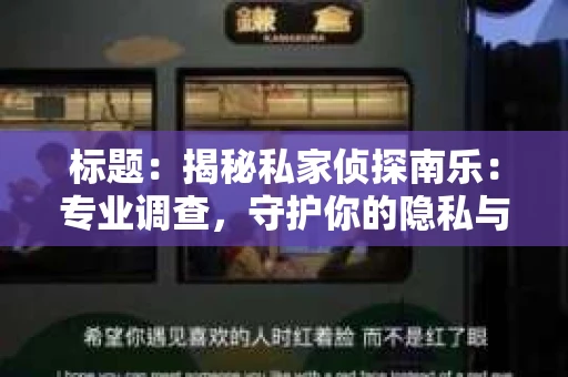 标题：揭秘私家侦探南乐：专业调查，守护你的隐私与权益