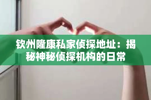 钦州隆康私家侦探地址：揭秘神秘侦探机构的日常