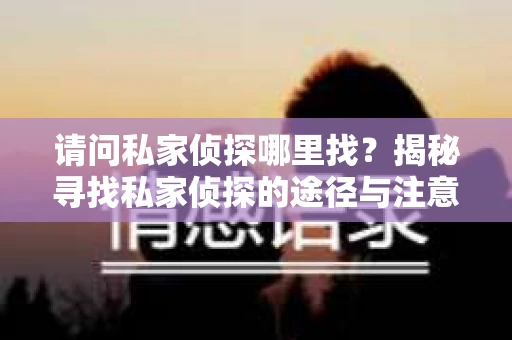 请问私家侦探哪里找？揭秘寻找私家侦探的途径与注意事项