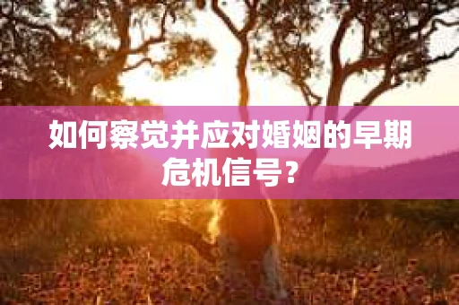 如何察觉并应对婚姻的早期危机信号？