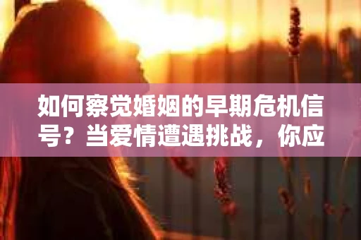 如何察觉婚姻的早期危机信号？当爱情遭遇挑战，你应该怎么办？
