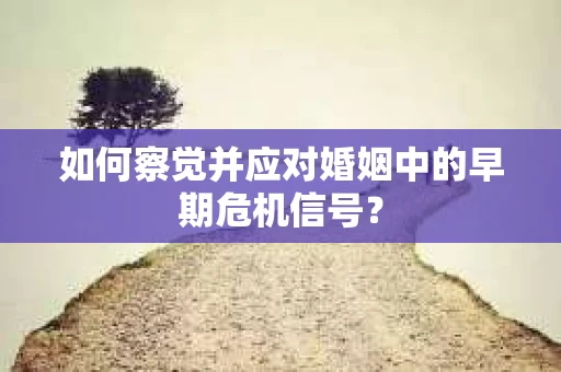 如何察觉并应对婚姻中的早期危机信号？