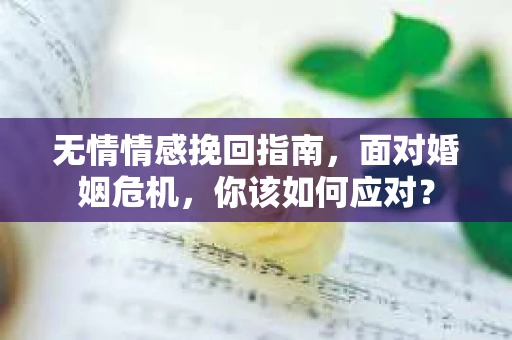 无情情感挽回指南，面对婚姻危机，你该如何应对？